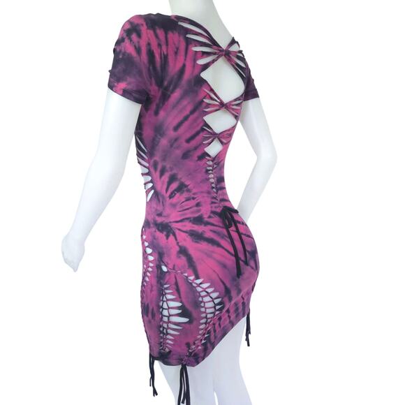 TEMPTRESS COLLECTION - SMALL - TWILIGHT BLOOM Tie-Dye Dress - Festival, Tie Dyed - Picture 7 of 7